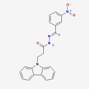 molecular formula C22H18N4O3 B11696813 3-(9H-carbazol-9-yl)-N'-[(E)-(3-nitrophenyl)methylidene]propanehydrazide 