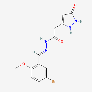 N'-[(E)-(5-Bromo-2-methoxyphenyl)methylidene]-2-(5-hydroxy-1H-pyrazol-3-YL)acetohydrazide