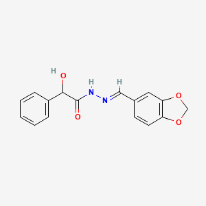 N'-[(E)-1,3-benzodioxol-5-ylmethylidene]-2-hydroxy-2-phenylacetohydrazide