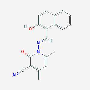 1-{[(E)-(2-hydroxynaphthalen-1-yl)methylidene]amino}-4,6-dimethyl-2-oxo-1,2-dihydropyridine-3-carbonitrile