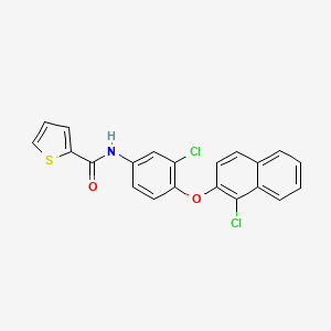 molecular formula C21H13Cl2NO2S B11696894 N-{3-chloro-4-[(1-chloronaphthalen-2-yl)oxy]phenyl}thiophene-2-carboxamide 