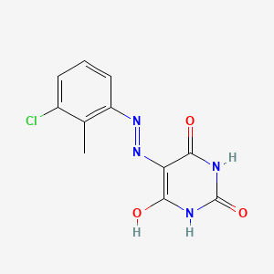 molecular formula C11H9ClN4O3 B11696895 5-[2-(3-chloro-2-methylphenyl)hydrazinylidene]pyrimidine-2,4,6(1H,3H,5H)-trione 