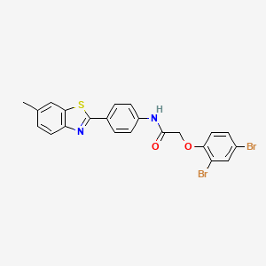 molecular formula C22H16Br2N2O2S B11696901 2-(2,4-Dibromo-phenoxy)-N-[4-(6-methyl-benzothiazol-2-yl)-phenyl]-acetamide 