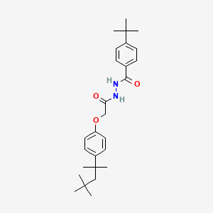 molecular formula C27H38N2O3 B11696905 4-tert-butyl-N'-{[4-(2,4,4-trimethylpentan-2-yl)phenoxy]acetyl}benzohydrazide 