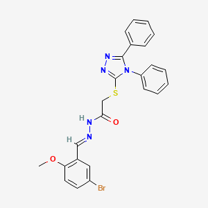 N'-[(E)-(5-bromo-2-methoxyphenyl)methylidene]-2-[(4,5-diphenyl-4H-1,2,4-triazol-3-yl)sulfanyl]acetohydrazide