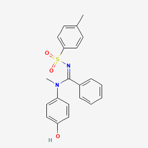 molecular formula C21H20N2O3S B11696959 N-(4-hydroxyphenyl)-N-methyl-N'-[(4-methylphenyl)sulfonyl]benzenecarboximidamide 