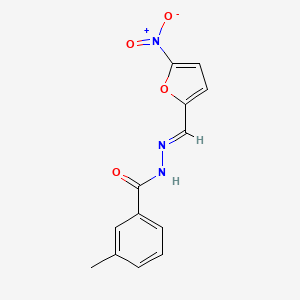 molecular formula C13H11N3O4 B11696972 3-methyl-N'-[(E)-(5-nitrofuran-2-yl)methylidene]benzohydrazide 