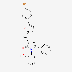 (3E)-3-{[5-(4-bromophenyl)furan-2-yl]methylidene}-1-(2-hydroxyphenyl)-5-phenyl-1,3-dihydro-2H-pyrrol-2-one