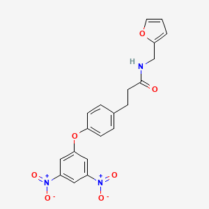 3-[4-(3,5-dinitrophenoxy)phenyl]-N-(furan-2-ylmethyl)propanamide