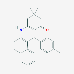 molecular formula C26H25NO B11697019 9,9-dimethyl-12-(4-methylphenyl)-8,9,10,12-tetrahydrobenzo[a]acridin-11(7H)-one 