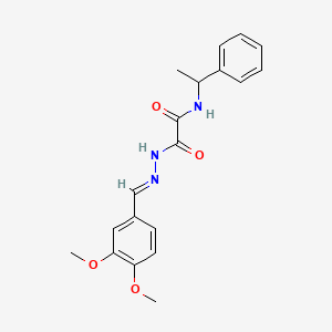 2-[(2E)-2-(3,4-dimethoxybenzylidene)hydrazinyl]-2-oxo-N-(1-phenylethyl)acetamide