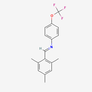 molecular formula C17H16F3NO B11697056 Benzenamine, 4-(trifluoromethoxy)-N-[(2,4,6-trimethylphenyl)methylidene]- 