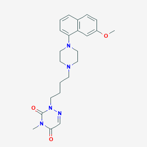molecular formula C23H29N5O3 B1169706 4-Methyl-2-(4-(4-(7-methoxynaphtalene-1-yl)piperazinyl)butyl)-3,5-dioxo-(2H,4H)-1,2,4-triazine CAS No. 179756-59-3