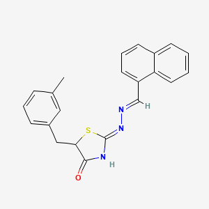 molecular formula C22H19N3OS B11697070 (2Z)-5-(3-methylbenzyl)-2-[(2E)-(naphthalen-1-ylmethylidene)hydrazinylidene]-2,5-dihydro-1,3-thiazol-4-ol 