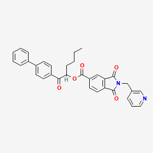 1-(biphenyl-4-yl)-1-oxohexan-2-yl 1,3-dioxo-2-(pyridin-3-ylmethyl)-2,3-dihydro-1H-isoindole-5-carboxylate