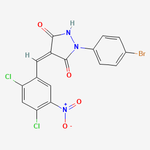 (4Z)-1-(4-bromophenyl)-4-[(2,4-dichloro-5-nitrophenyl)methylidene]pyrazolidine-3,5-dione