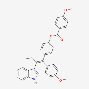 4-[(1E)-2-(1H-indol-3-yl)-1-(4-methoxyphenyl)but-1-en-1-yl]phenyl 4-methoxybenzoate