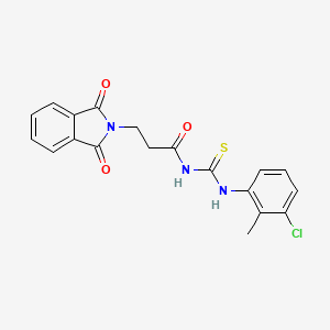 molecular formula C19H16ClN3O3S B11697119 N-[(3-chloro-2-methylphenyl)carbamothioyl]-3-(1,3-dioxoisoindol-2-yl)propanamide 