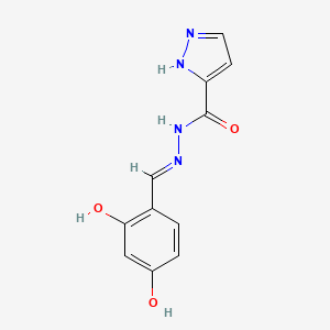 molecular formula C11H10N4O3 B11697122 N'-[(E)-(2,4-dihydroxyphenyl)methylidene]-1H-pyrazole-3-carbohydrazide 