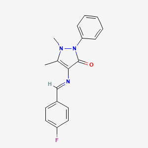 4-{[(E)-(4-fluorophenyl)methylidene]amino}-1,5-dimethyl-2-phenyl-1,2-dihydro-3H-pyrazol-3-one