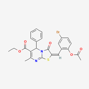 ethyl (2E)-2-[2-(acetyloxy)-5-bromobenzylidene]-7-methyl-3-oxo-5-phenyl-2,3-dihydro-5H-[1,3]thiazolo[3,2-a]pyrimidine-6-carboxylate