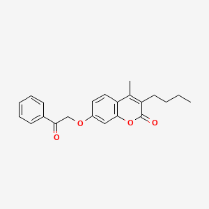 molecular formula C22H22O4 B11697194 3-butyl-4-methyl-7-(2-oxo-2-phenylethoxy)-2H-chromen-2-one 