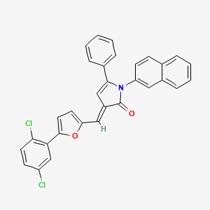 (3E)-3-{[5-(2,5-dichlorophenyl)furan-2-yl]methylidene}-1-(naphthalen-2-yl)-5-phenyl-1,3-dihydro-2H-pyrrol-2-one