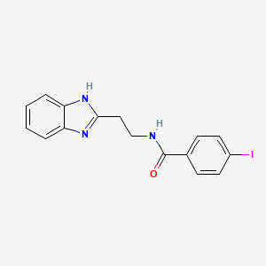 molecular formula C16H14IN3O B11697230 N-[2-(1H-benzimidazol-2-yl)ethyl]-4-iodobenzamide 