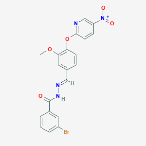 3-bromo-N'-[(E)-{3-methoxy-4-[(5-nitropyridin-2-yl)oxy]phenyl}methylidene]benzohydrazide