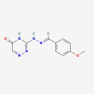 molecular formula C11H11N5O2 B11697312 3-[(2E)-2-(4-methoxybenzylidene)hydrazinyl]-1,2,4-triazin-5(4H)-one 