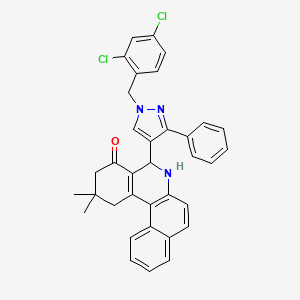 5-[1-(2,4-dichlorobenzyl)-3-phenyl-1H-pyrazol-4-yl]-2,2-dimethyl-2,3,5,6-tetrahydrobenzo[a]phenanthridin-4(1H)-one