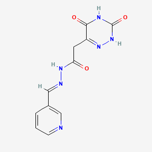 2-(3,5-dihydroxy-1,2,4-triazin-6-yl)-N'-[(E)-pyridin-3-ylmethylidene]acetohydrazide