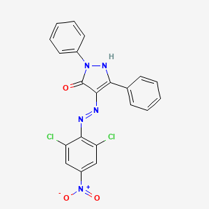 (4E)-4-[2-(2,6-dichloro-4-nitrophenyl)hydrazinylidene]-2,5-diphenyl-2,4-dihydro-3H-pyrazol-3-one