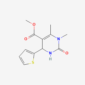 molecular formula C12H14N2O3S B11697344 Methyl 1,6-dimethyl-2-oxo-4-(thiophen-2-yl)-1,2,3,4-tetrahydropyrimidine-5-carboxylate 