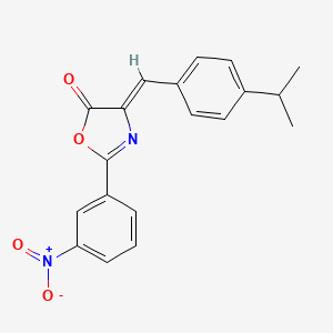 molecular formula C19H16N2O4 B11697357 (4Z)-2-(3-nitrophenyl)-4-[4-(propan-2-yl)benzylidene]-1,3-oxazol-5(4H)-one 