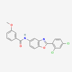 molecular formula C21H14Cl2N2O3 B11697370 N-[2-(2,4-dichlorophenyl)-1,3-benzoxazol-5-yl]-3-methoxybenzamide 