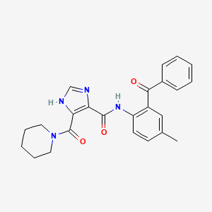 molecular formula C24H24N4O3 B11697374 N-(2-benzoyl-4-methylphenyl)-5-(piperidine-1-carbonyl)-1H-imidazole-4-carboxamide 