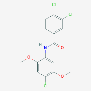 molecular formula C15H12Cl3NO3 B11697397 3,4-dichloro-N-(4-chloro-2,5-dimethoxyphenyl)benzamide 