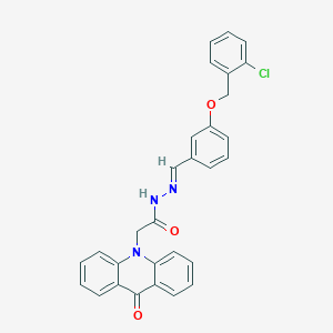 N'-[(E)-{3-[(2-chlorobenzyl)oxy]phenyl}methylidene]-2-(9-oxoacridin-10(9H)-yl)acetohydrazide