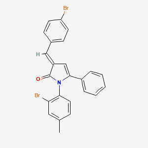 (3E)-3-(4-bromobenzylidene)-1-(2-bromo-4-methylphenyl)-5-phenyl-1,3-dihydro-2H-pyrrol-2-one