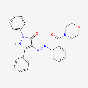 (4E)-4-{2-[2-(morpholin-4-ylcarbonyl)phenyl]hydrazinylidene}-2,5-diphenyl-2,4-dihydro-3H-pyrazol-3-one