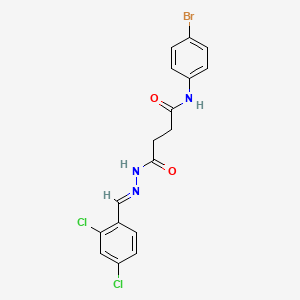 molecular formula C17H14BrCl2N3O2 B11697430 N-(4-bromophenyl)-4-[(2E)-2-(2,4-dichlorobenzylidene)hydrazino]-4-oxobutanamide 