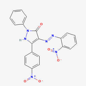 (4Z)-5-(4-nitrophenyl)-4-[2-(2-nitrophenyl)hydrazinylidene]-2-phenyl-2,4-dihydro-3H-pyrazol-3-one