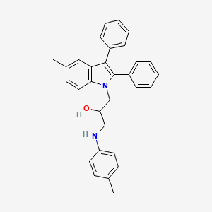 molecular formula C31H30N2O B11697449 1-(5-methyl-2,3-diphenyl-1H-indol-1-yl)-3-[(4-methylphenyl)amino]propan-2-ol 