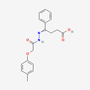 molecular formula C19H20N2O4 B11697455 4-{2-[(4-Methylphenoxy)acetyl]hydrazinylidene}-4-phenylbutanoic acid 