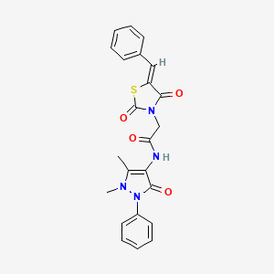 2-[(5Z)-5-benzylidene-2,4-dioxo-1,3-thiazolidin-3-yl]-N-(1,5-dimethyl-3-oxo-2-phenyl-2,3-dihydro-1H-pyrazol-4-yl)acetamide