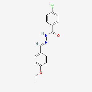 molecular formula C16H15ClN2O2 B11697478 4-chloro-N'-(4-ethoxybenzylidene)benzohydrazide CAS No. 303083-61-6