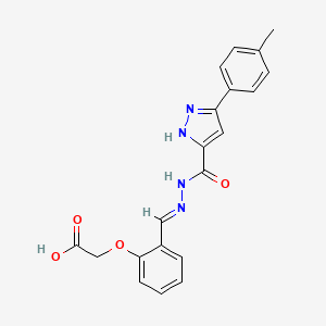 {2-[(E)-({[3-(4-methylphenyl)-1H-pyrazol-5-yl]carbonyl}hydrazono)methyl]phenoxy}acetic acid