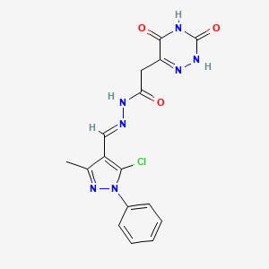 N'-[(E)-(5-chloro-3-methyl-1-phenyl-1H-pyrazol-4-yl)methylidene]-2-(3,5-dioxo-2,3,4,5-tetrahydro-1,2,4-triazin-6-yl)acetohydrazide