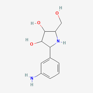 2-(3-Aminophenyl)-5-(hydroxymethyl)pyrrolidine-3,4-diol